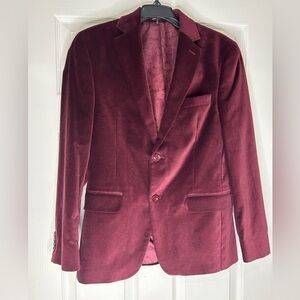 EUC Alfani Rich Burgundy Velvet Blazer